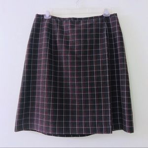 Vintage Villager Plaid Mini Wrap Skirt